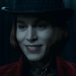 🎩 fc79bcce Willy Wonka Charlie and the Chocolate Factory 威利·旺卡, 约翰尼·德普, 查理和巧克力工厂, 电影, 巧克力, 糖果, 帽子 whatsapp sticker