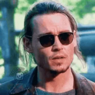 😏 25729c7b Johnny Depp actor, sunglasses, man, celebrity telegram sticker