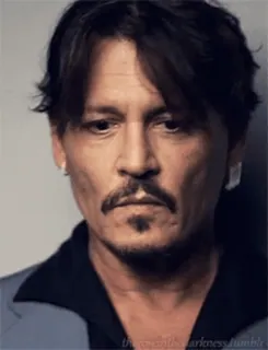 😏 3bb5bb41 Johnny Depp actor, celebrity, portrait, man, mustache telegram sticker