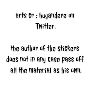 ‼️ 85970061 arts Cr: huyandere on
Twitter.
the author of the stickers
does not in any case pass off
all the material as his own. telegram sticker