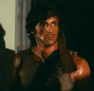 🩸 896f9d31 Rambo action, movie, military, soldier, weapon, war, stallone telegram sticker