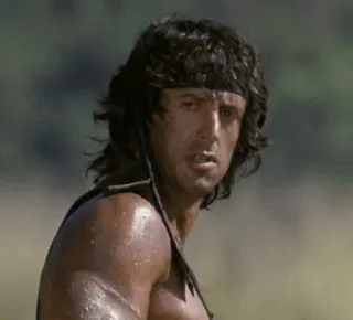 🩸 b4246e94 Rambo action, movie, soldier, sylvester stallone, 80s telegram sticker