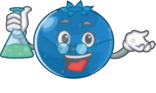 😛 4b67b6cb 블루베리, 만화, 과학자, 과일, 비커, 과학, 화학 whatsapp sticker