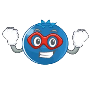 🦸‍♂ 74ba72f6 블루베리, 슈퍼히어로, 만화, 과일, 마스크, 만화, 웃긴, 의인화 whatsapp sticker