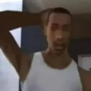 😨 fdf8d127 CJ Grand Theft Auto: San Andreas CJ, Grand Theft Auto, San Andreas, игра, персонаж telegram sticker