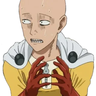 😲 99cdd43d Saitama One-Punch Man saitama, one punch man, anime, berkeringat, khawatir whatsapp sticker