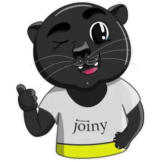 😉 45446cee joiny panter, kat, duim omhoog, dier, cartoon telegram sticker