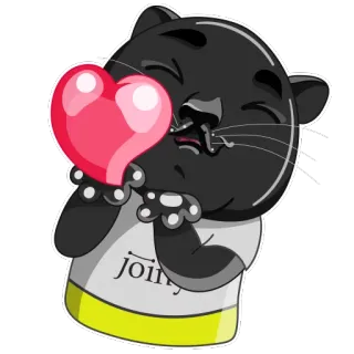 😘 9a1c5330 joinly panter, hart, cartoon, dier, liefde, sticker telegram sticker