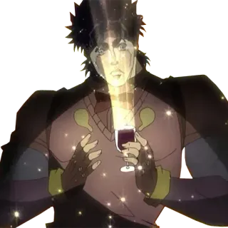 💡 b183cd23 Joseph Joestar JoJo's Bizarre Adventure anime, jojo, joseph joestar, wine, sparkly telegram sticker