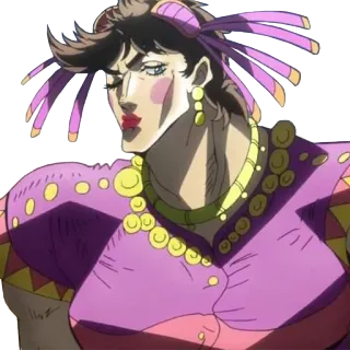 💋 d6a22456 Joseph Joestar Jojo's Bizarre Adventure anime, jojo, joseph joestar, crossdressing, funny, manga telegram sticker