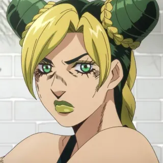 🌊 631b977a Jolyne Cujoh JoJo's Bizarre Adventure 죠린 쿠죠, 죠죠의 기묘한 모험, 애니메이션, 만화, 캐릭터, 스톤 오션, 초록 머리 telegram sticker