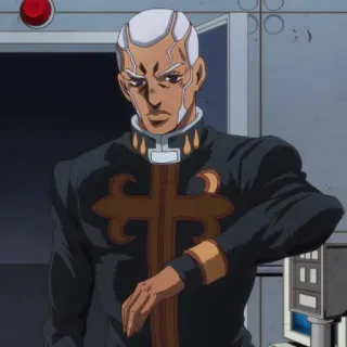 🌊 f2667bc2 Enrico Pucci JoJo's Bizarre Adventure 애니메이션, 죠죠의 기묘한 모험, 엔리코 푸치, 캐릭터, 만화 telegram sticker