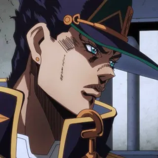 🌊 fbca7783 Jotaro Kujo JoJo's Bizarre Adventure 죠타로, 죠죠, 애니메이션, 모자, 캐릭터 telegram sticker