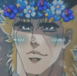 🙂 37606a12 动漫, 男人, 花, 帽子 telegram sticker