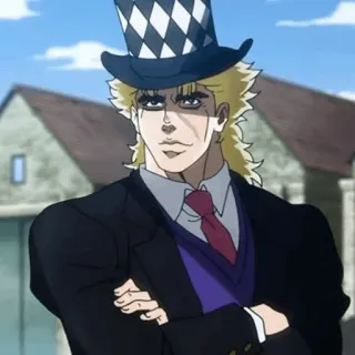 😎 df261809 Robert E.O. Speedwagon JoJo's Bizarre Adventure 动漫, JOJO, 史比特瓦根, 帽子, 漫画 telegram sticker