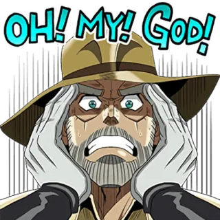 😲 4570496d OH! MY! GOD! oh mon dieu, choqué, jojo, animé, réaction whatsapp sticker