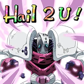2️⃣ 732a3a6a Hail 2 U! Animé, Sticker, Robot whatsapp sticker