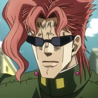 😎 423c4c36 Noriaki Kakyoin JoJo's Bizarre Adventure anime, character, sunglasses, kakyoin, jojos bizarre adventure telegram sticker