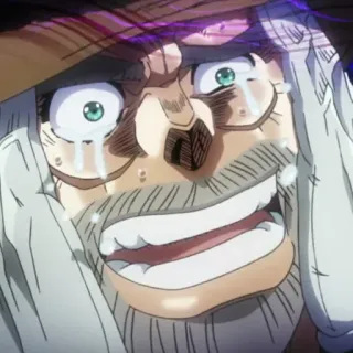 😀 858fc278 Joseph Joestar JoJo's Bizarre Adventure crying, sad, anime, grandfather, tears telegram sticker