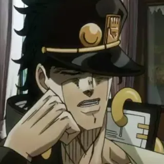🙂 87f0b8c2 Jotaro Kujo JoJo's Bizarre Adventure anime, manga, jotaro, jojo, character telegram sticker