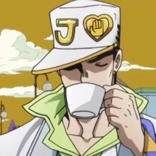☕️ 8bb274e0 Jotaro Kujo JoJo's Bizarre Adventure anime, manga, jotaro, coffee, drink telegram sticker
