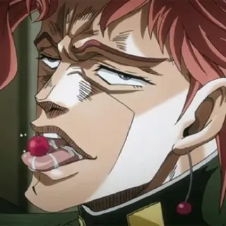 🍒 9bca2bc0 Noriaki Kakyoin JoJo's Bizarre Adventure anime, cherry, eating, jojo, bizarre telegram sticker