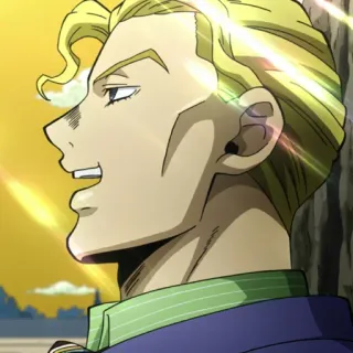 😌 a02b4efe Yoshikage Kira JoJo's Bizarre Adventure anime, manga, villain, blond, menacing telegram sticker