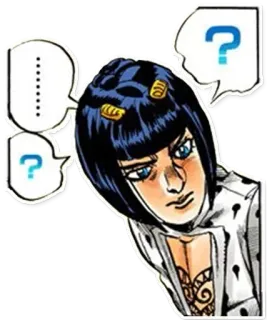 ❓ b25ac437 Bruno Bucciarati JoJo's Bizarre Adventure anime, manga, question, confused, jojo telegram sticker