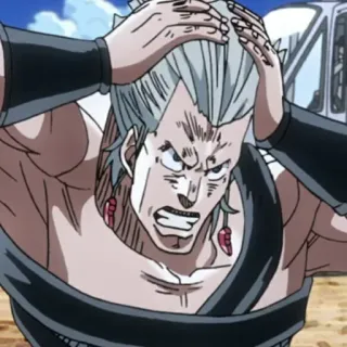 😡 b88d95d2 anime, frustrated, male, white hair telegram sticker