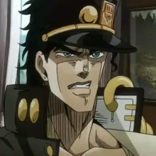🤨 b9990ed6 Jotaro Kujo JoJo's Bizarre Adventure anime, jotaro, jojo, character, serious telegram sticker