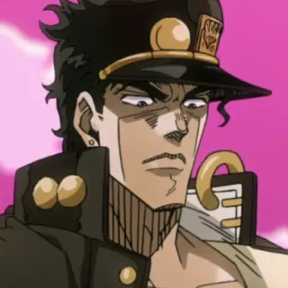 🤨 b9a2d650 Jotaro Kujo JoJo's Bizarre Adventure anime, manga, character, jotaro, jojo telegram sticker