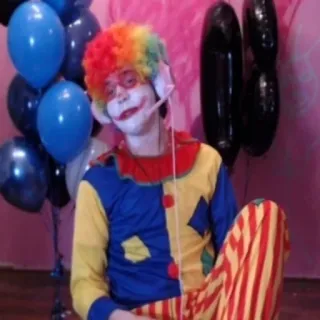 😐 724d4bf0 Clown, Coloré, Ballons, Costume, Fête whatsapp sticker