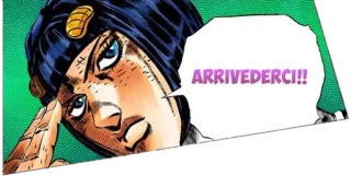 👋 579e873c Bruno Bucciarati JoJo's Bizarre Adventure ARRIVEDERCI!! anime, manga, perpisahan, bagian5, stiker telegram sticker