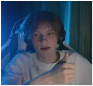 👍 21bc9944 người, thích, chân dung, thanh niên, game thủ telegram sticker