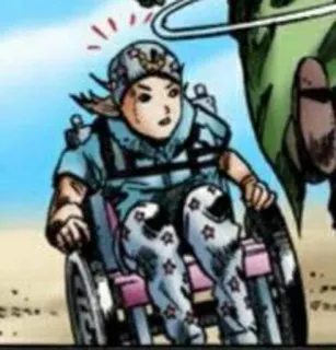 🤓 2affec60 Johnny Joestar JoJo's Bizarre Adventure Manga, Anime, Rollstuhl, Sterne, Held whatsapp sticker