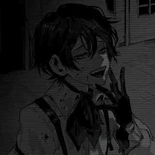 🔗 45f7703a อนิเมะ, มังงะ, โกธิค, ดาร์ก, ความรุนแรง, ท่าทางหยาบคาย, ตัวละครอนิเมะ telegram sticker