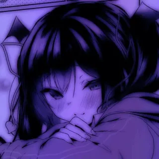 💜 046786eb anime girl, manga, cartoon, digital art, illustration whatsapp sticker