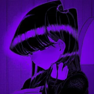 💜 2760ce7f Komi Shouko Komi Can't Communicate anime, manga, Komi Can't Communicate, Komi Shouko, purple, aesthetic whatsapp sticker