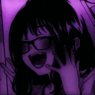 💜 b3afc55a anime girl, vampire, horror, screaming, manga, happy, character, fangs, cartoon whatsapp sticker
