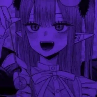 💜 c22e9a62 anime girl, demon girl, elf, cute, manga, illustration whatsapp sticker