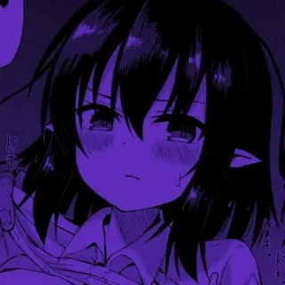 💜 c954ed41 anime, girl, elf, cartoon, manga, purple whatsapp sticker