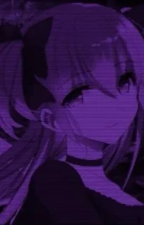 💜 c9a9998b anime, girl, purple, aesthetic, cartoon whatsapp sticker