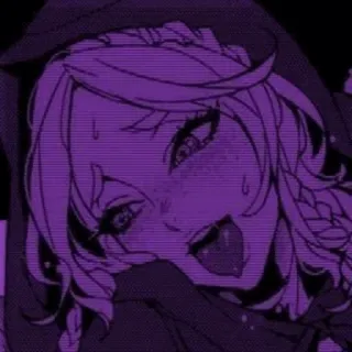 💜 f71ad75c anime, girl, facial expression, art, illustration whatsapp sticker