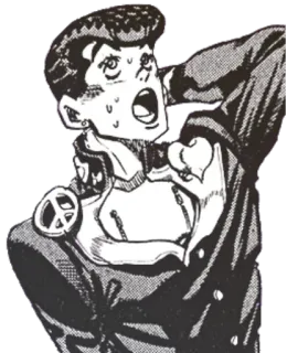 😅 01e7937b Josuke Higashikata JoJo's Bizarre Adventure Anime, Manga, Jojos bizarre Abenteuer, Josuke Higashikata, Friedenszeichen telegram sticker