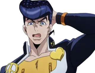 😅 4126b7f1 Josuke Higashikata JoJo's Bizarre Adventure Anime, Charakter, Jojos bizarre Abenteuer, Josuke Higashikata, Manga, Cartoon, Verwirrt telegram sticker