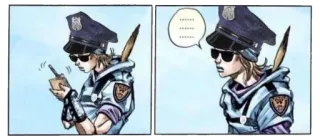 👮‍♀ 77f63805 Comic, Polizei, Polizist, Funkgerät, Sonnenbrille, Cartoon, Illustration telegram sticker