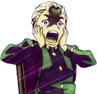 😱 7eceb2fe Kira Yoshikage JoJo's Bizarre Adventure Anime, Manga, Schockiert, Angst, Charakter, Jojo telegram sticker
