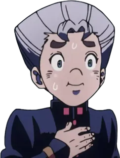 😅 14303324 Koichi Hirose JoJo's Bizarre Adventure anime, manga, nervoso, sudato, personaggio telegram sticker