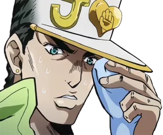 💦 7f81e769 Jotaro Kujo JoJo's Bizarre Adventure Anime, Jotaro, JJBA, Sudore, Personaggio telegram sticker