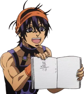 😃 c817df3b Narancia Ghirga JoJo's Bizarre Adventure anime, matematica, divertente, personaggio, manga telegram sticker